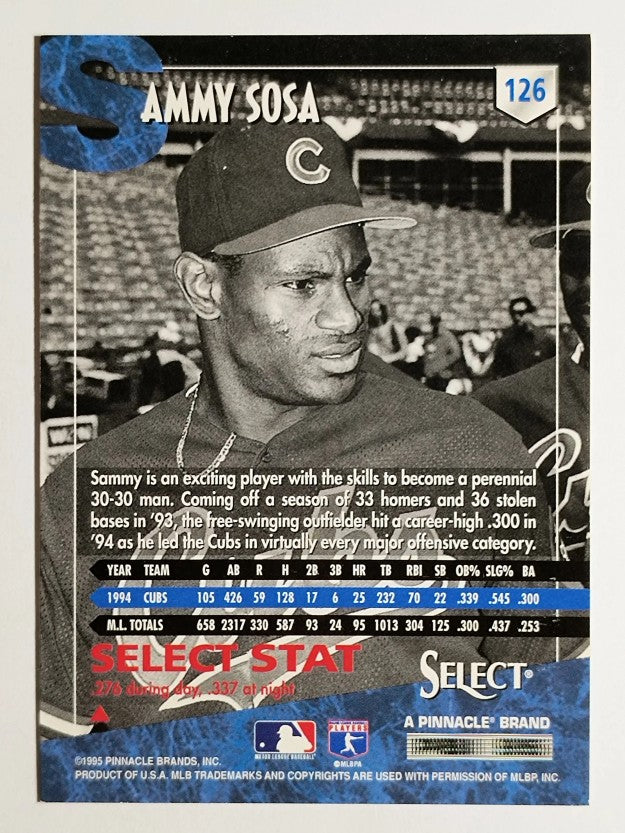 1995 Select #126 Sammy Sosa