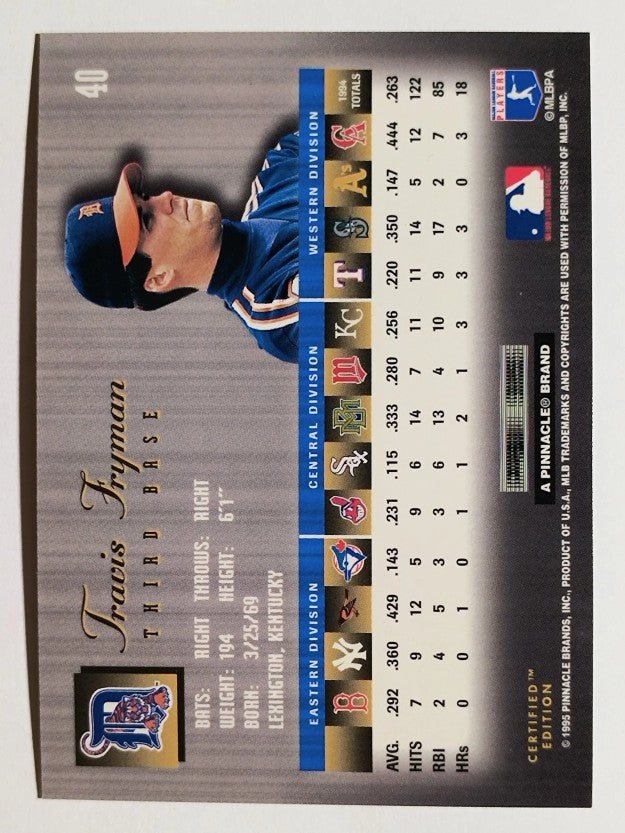 1995 Select Certified #40 Travis Fryman