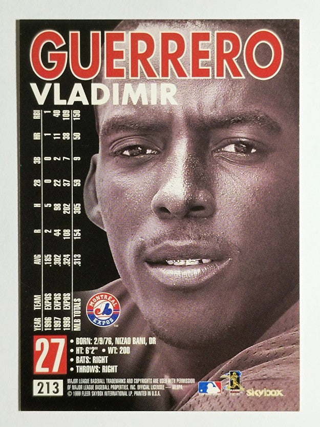 1999 SkyBox Premium #213 Vladimir Guerrero