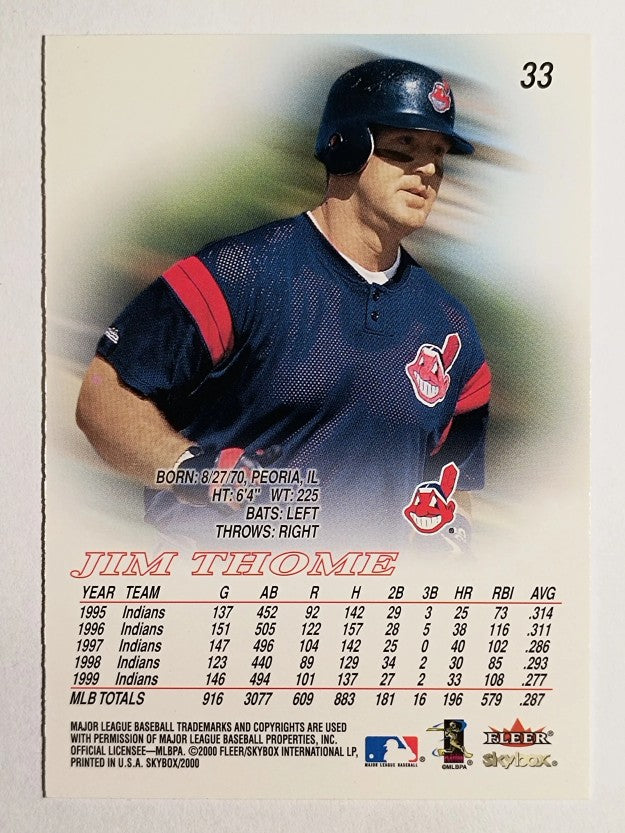 2000 SkyBox #33 Jim Thome