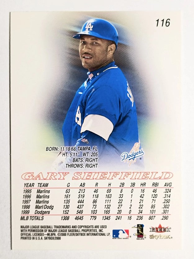 2000 SkyBox #116 Gary Sheffield