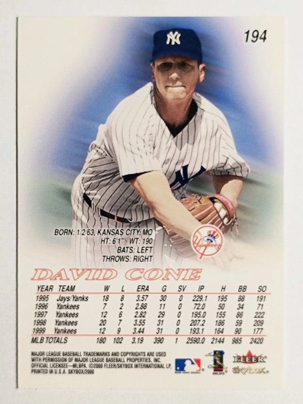 2000 SkyBox #194 David Cone
