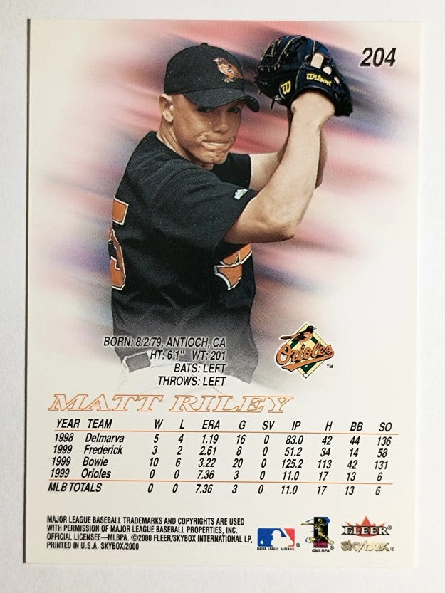 2000 SkyBox #204 Matt Riley