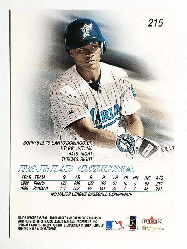 2000 SkyBox #215 Pablo Ozuna