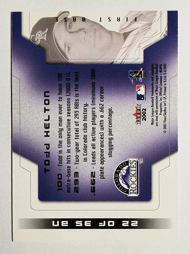 2002 E-X Behind the Numbers #22 Todd Helton