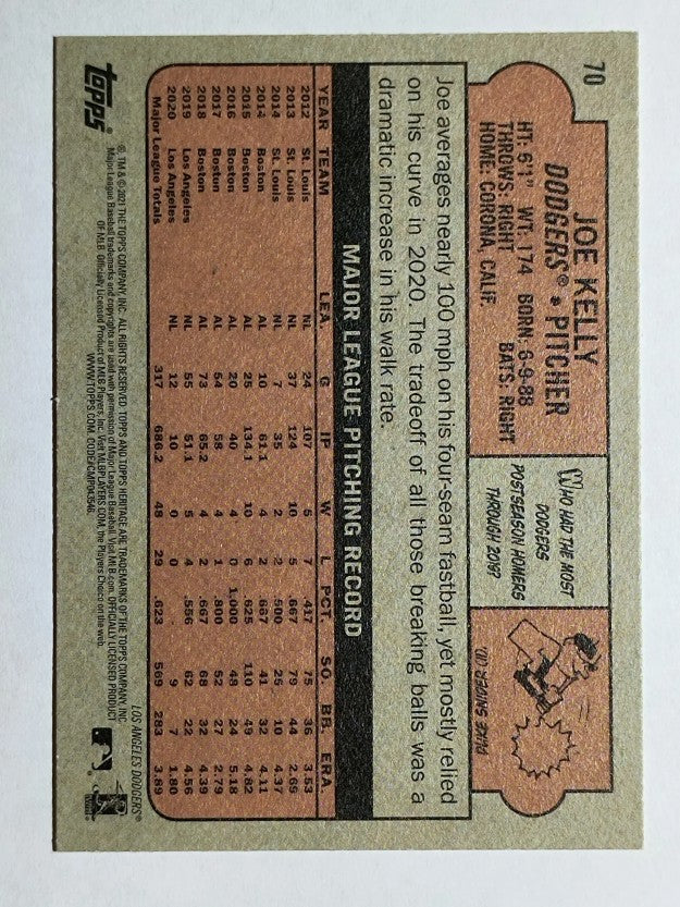 2021 Topps Heritage #70 Joe Kelly