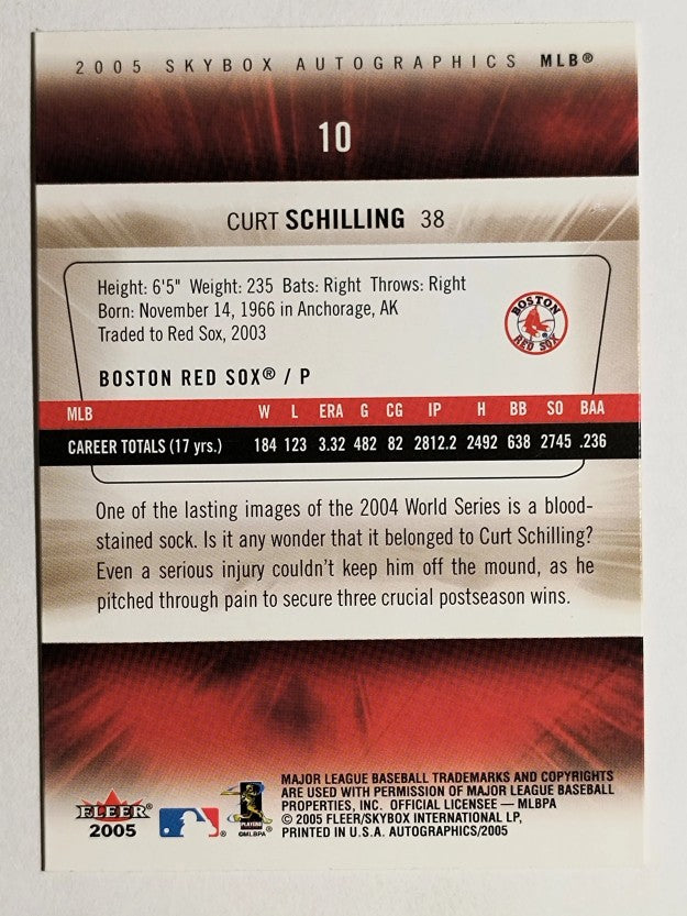 2005 SkyBox Autographics #10 Curt Schilling