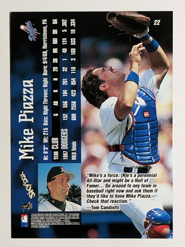 1998 SkyBox Dugout Axcess #22 Mike Piazza