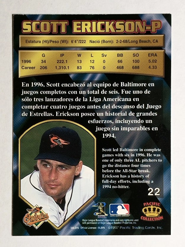 1997 Pacific Silver #22 Scott Erickson