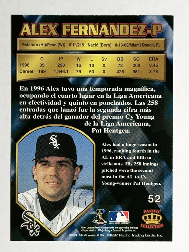 1997 Pacific Silver #52 Alex Fernandez