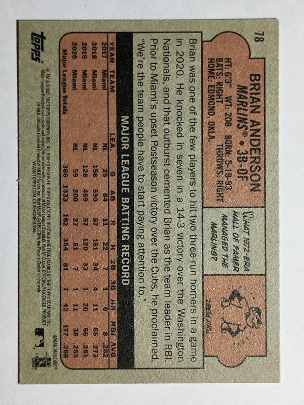 2021 Topps Heritage #78 Brian Anderson