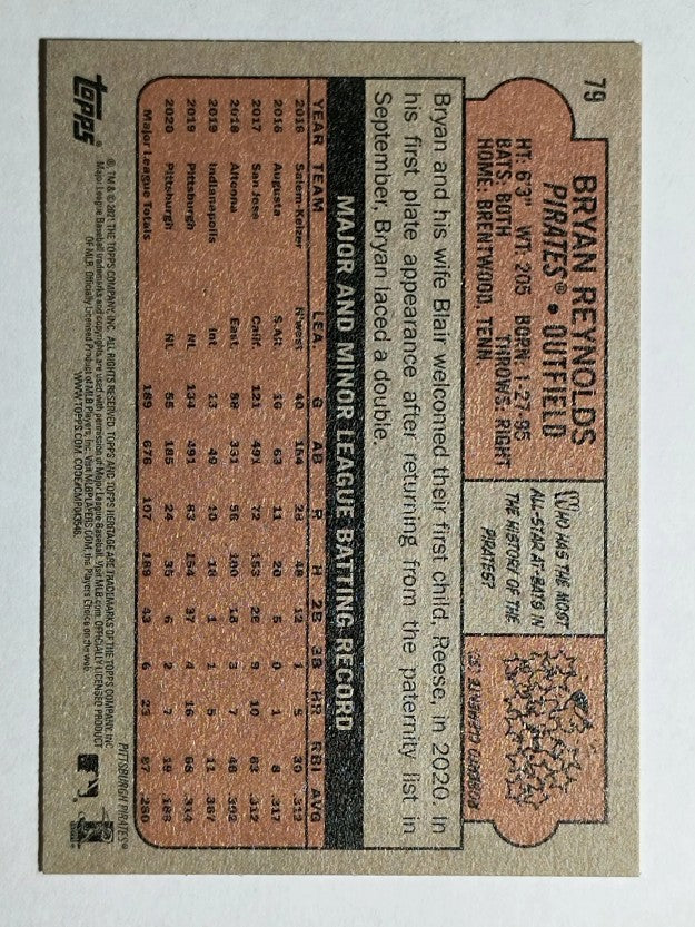 2021 Topps Heritage #79 Bryan Reynolds
