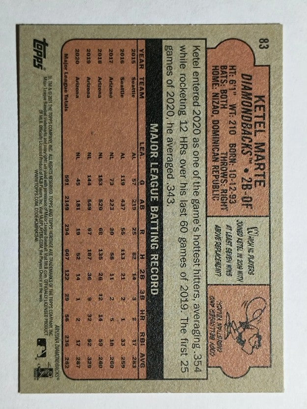 2021 Topps Heritage #83 Ketel Marte