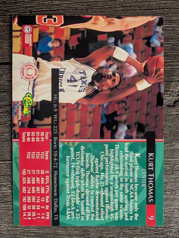 1995 Classic Silver Foil #9 Kurt Thomas