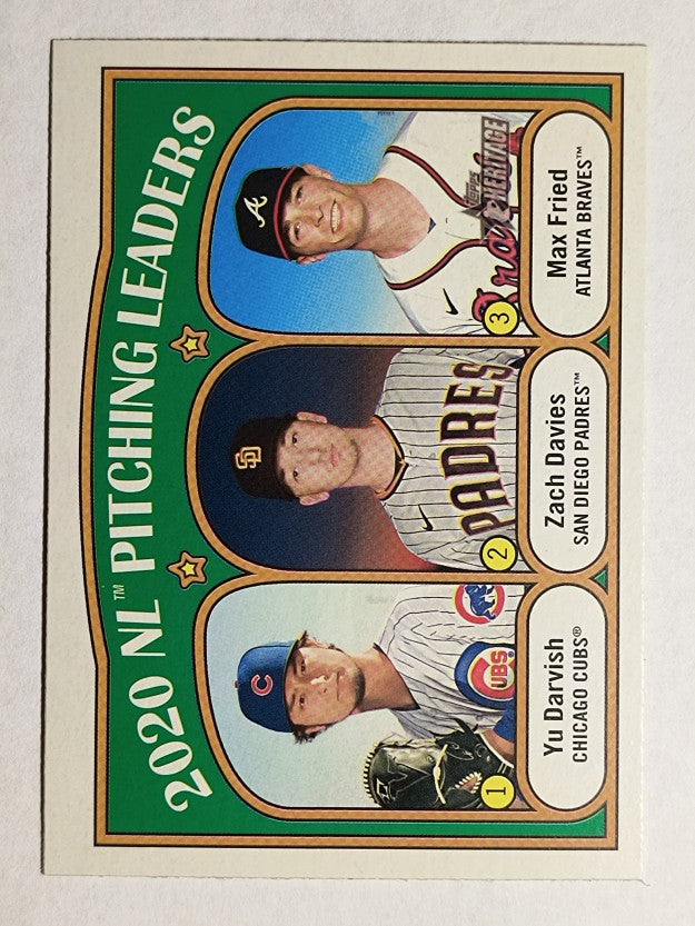 2021 Topps Heritage #93 Zach Davies/Max Fried/Yu Darvish LL