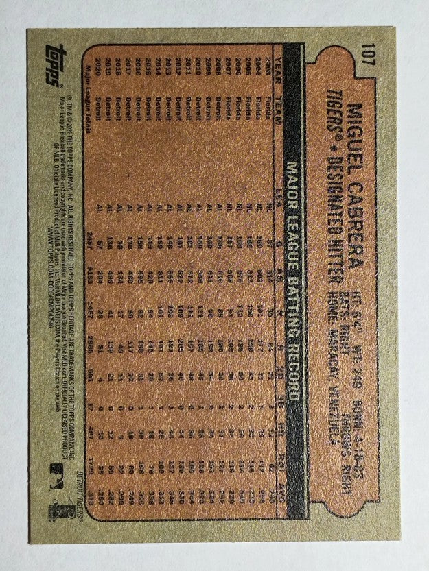 2021 Topps Heritage #107 Miguel Cabrera