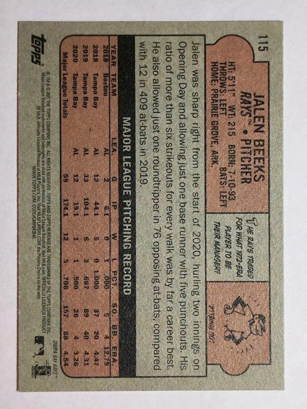 2021 Topps Heritage #115 Jalen Beeks