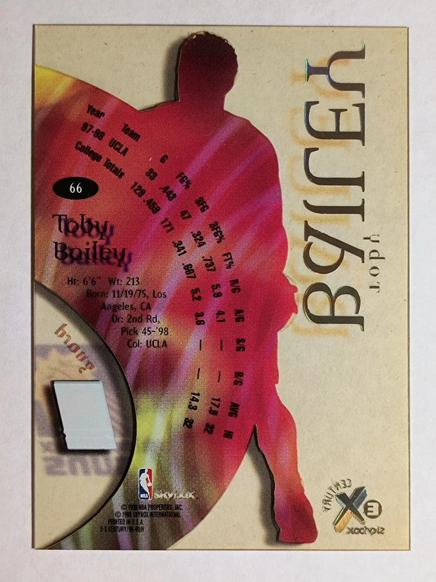 1998-99 E-X Century #66 Toby Bailey RC