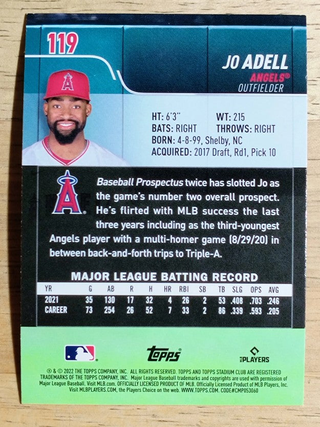 2022 Stadium Club #119 Jo Adell