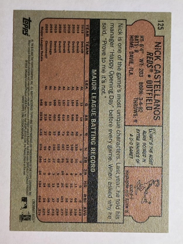 2021 Topps Heritage #125 Nick Castellanos