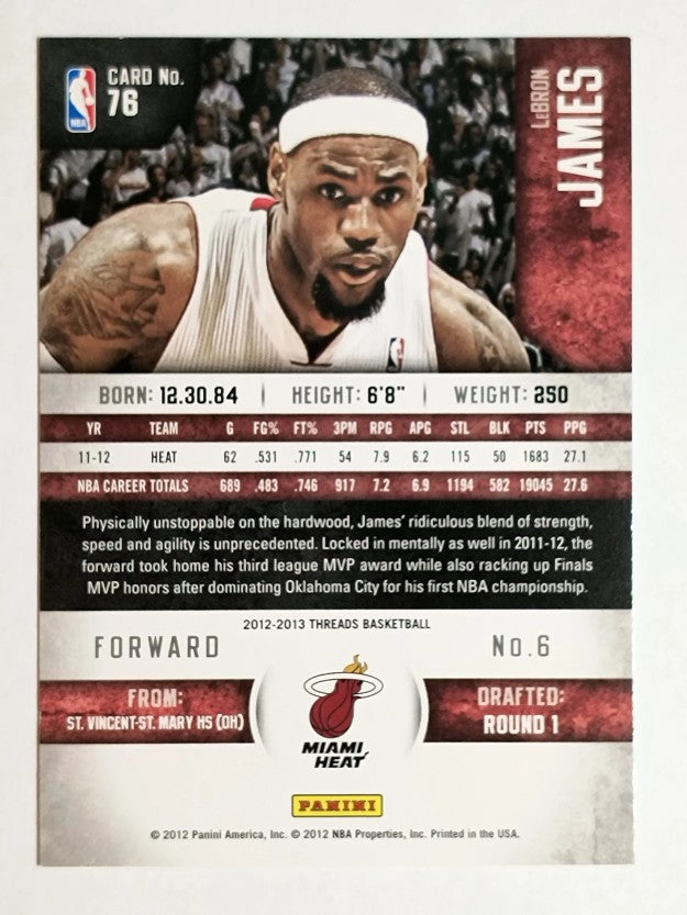 2012-13 Panini Threads #76 LeBron James