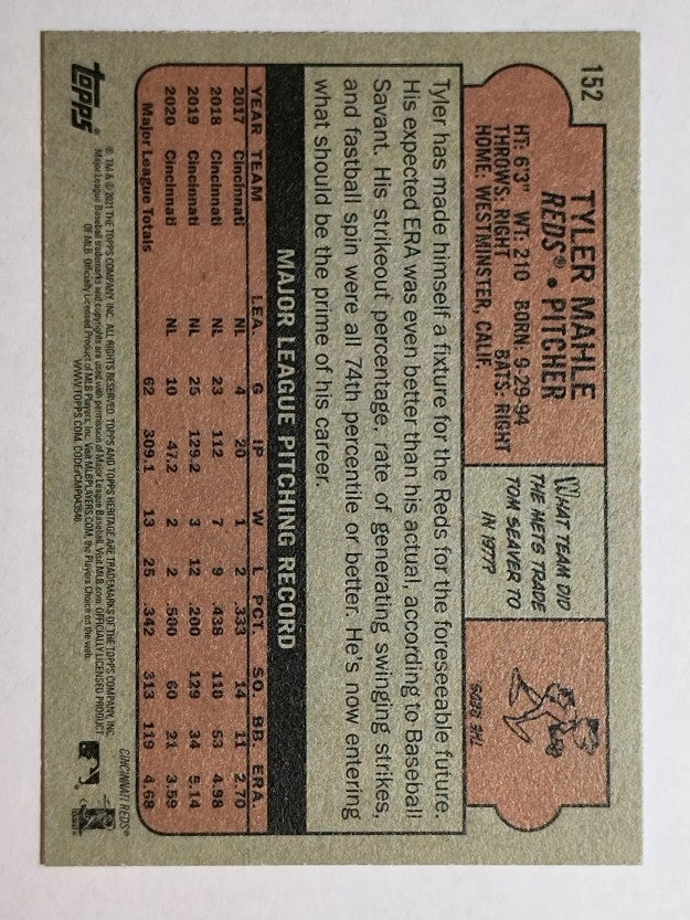 2021 Topps Heritage #152 Tyler Mahle