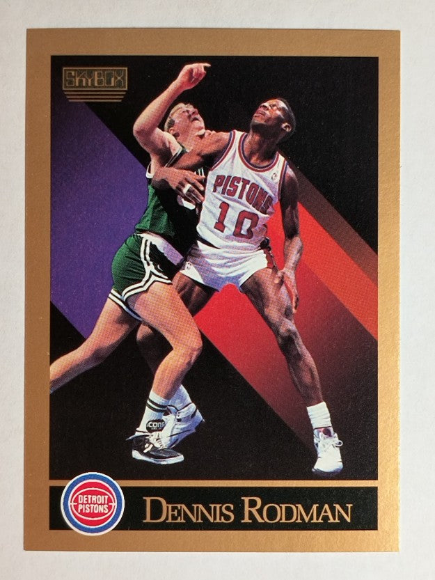 1990-91 SkyBox #91B Dennis Rodman/SkyBox logo in upper left corner