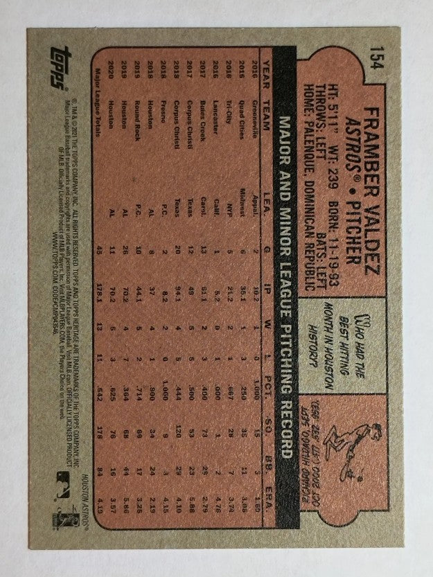 2021 Topps Heritage #154 Framber Valdez