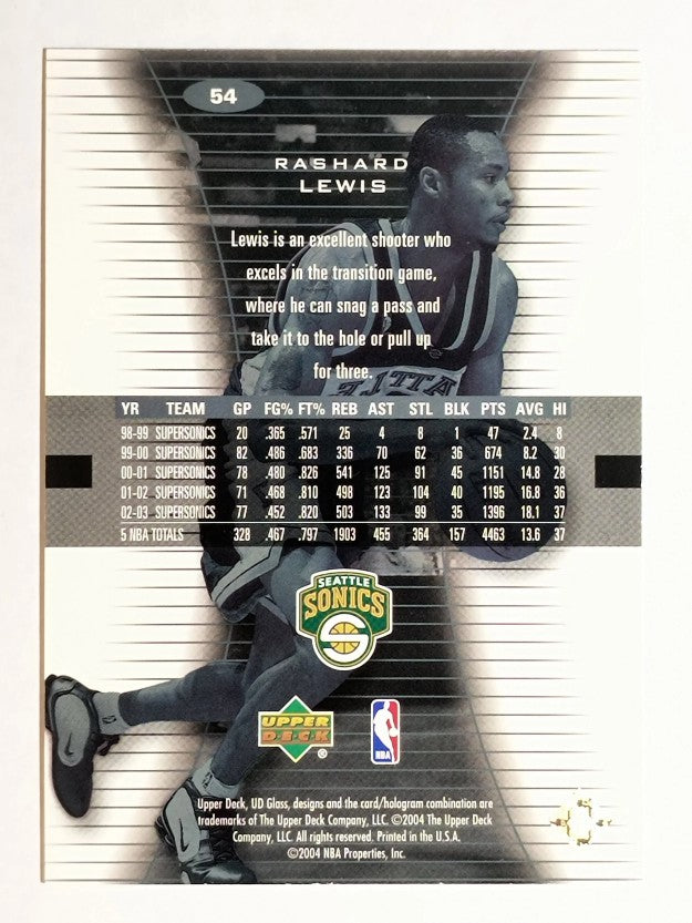 2003-04 UD Glass #54 Rashard Lewis
