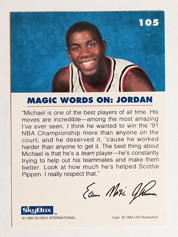 1992 SkyBox USA #105 Magic on Jordan