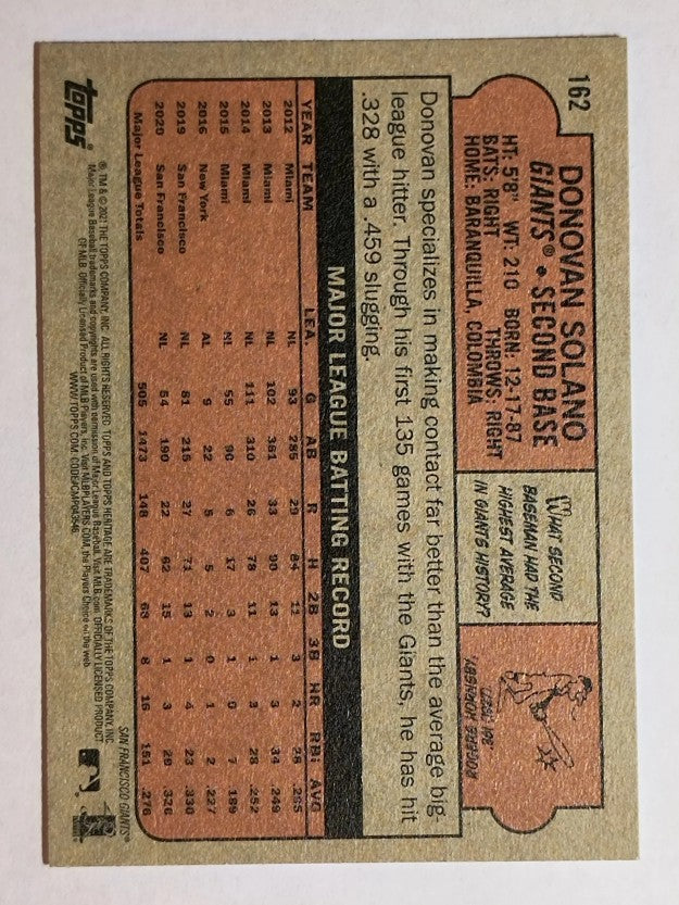 2021 Topps Heritage #162 Donovan Solano