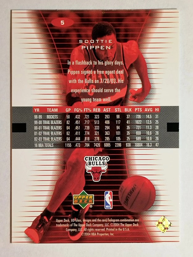 2003-04 UD Glass #5 Scottie Pippen