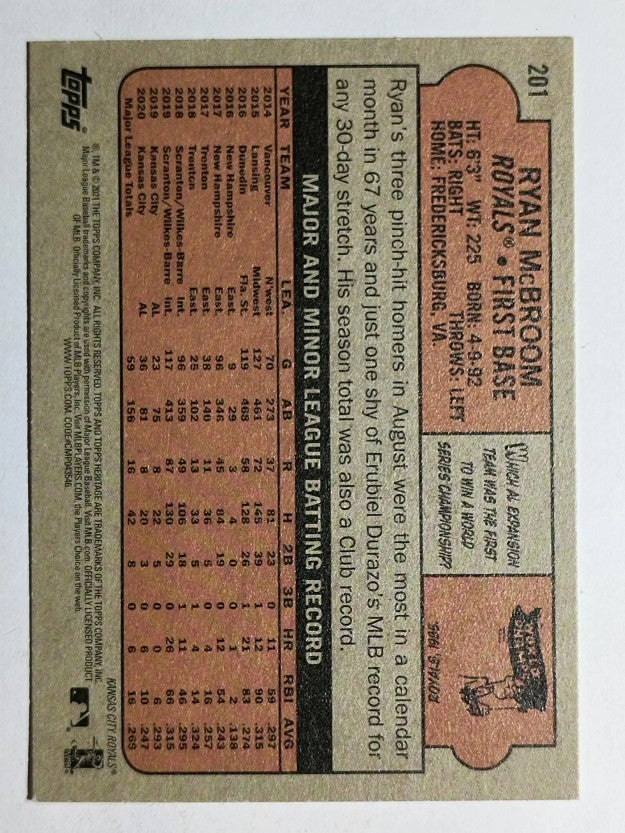 2021 Topps Heritage #201 Ryan McBroom