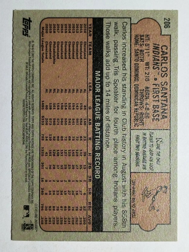 2021 Topps Heritage #206 Carlos Santana