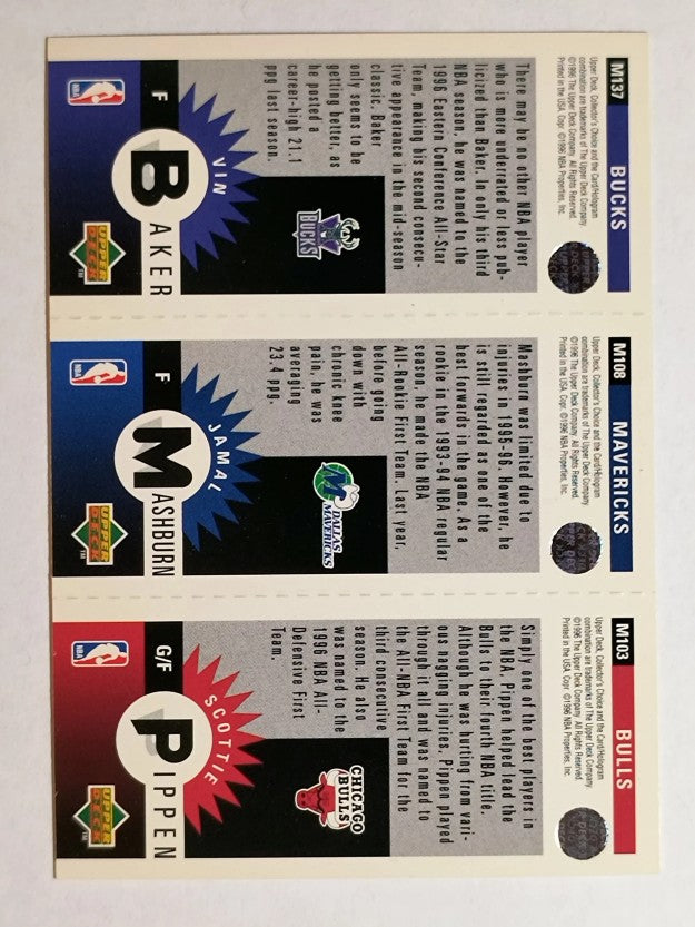 1996-97 Collector's Choice Mini-Cards #M137 Baker/Jamal Mashburn/Scottie Pippen