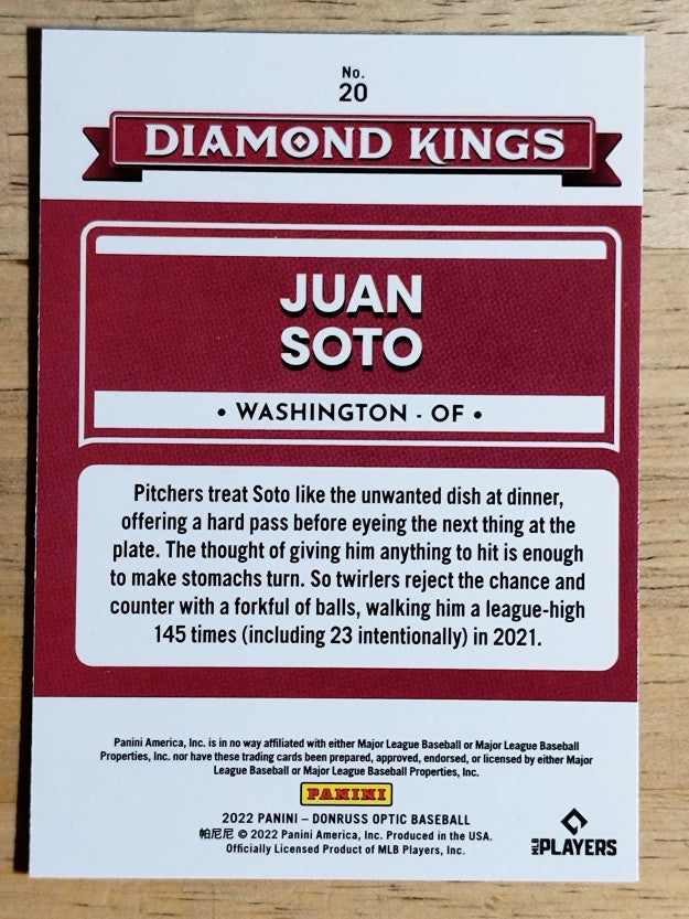 2022 Donruss Optic #20 Juan Soto DK