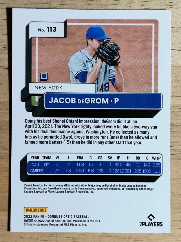 2022 Donruss Optic #113 Jacob deGrom