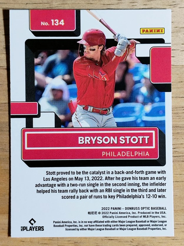 2022 Donruss Optic #134 Bryson Stott RR RC