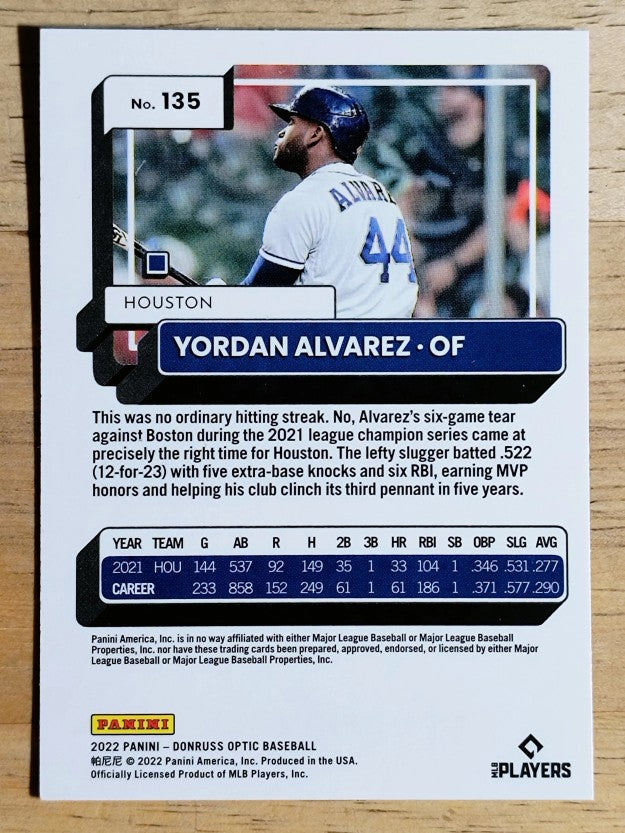 2022 Donruss Optic #135 Yordan Alvarez