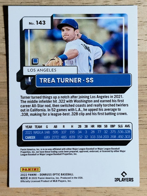 2022 Donruss Optic #143 Trea Turner