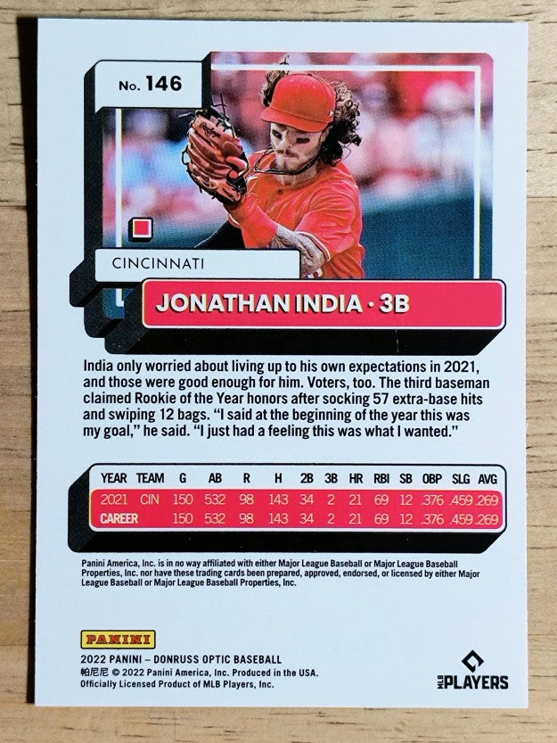 2022 Donruss Optic #146 Jonathan India