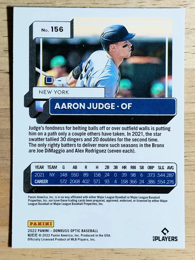 2022 Donruss Optic #156 Aaron Judge