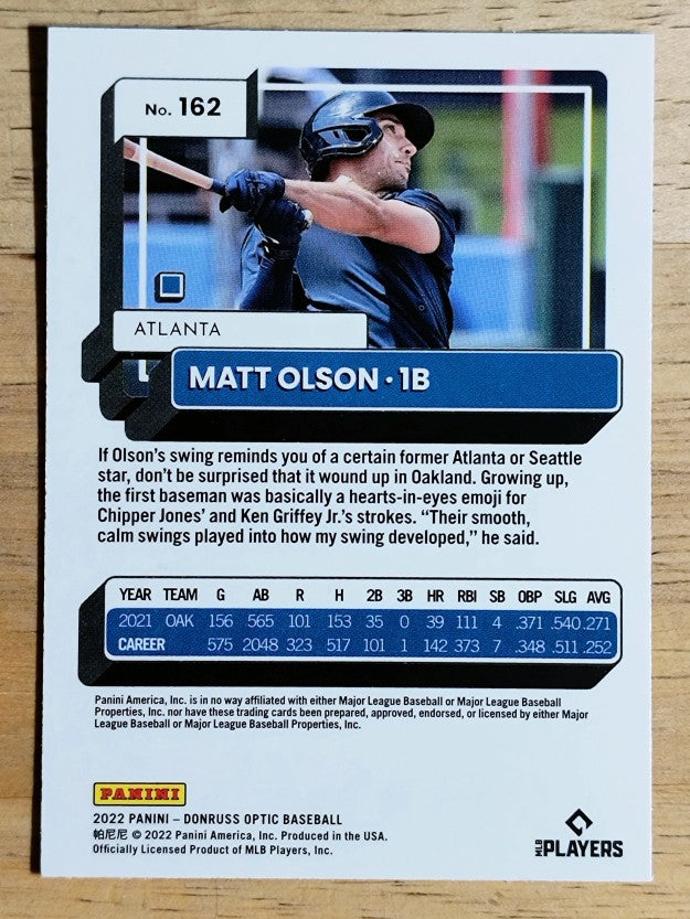 2022 Donruss Optic #162 Matt Olson