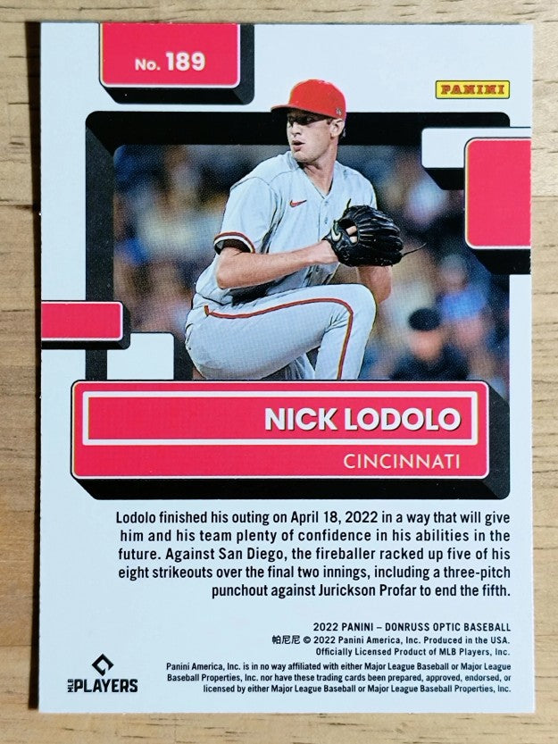 2022 Donruss Optic #189 Nick Lodolo RR RC