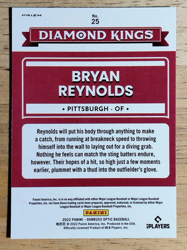2022 Donruss Optic Holo #25 Bryan Reynolds DK
