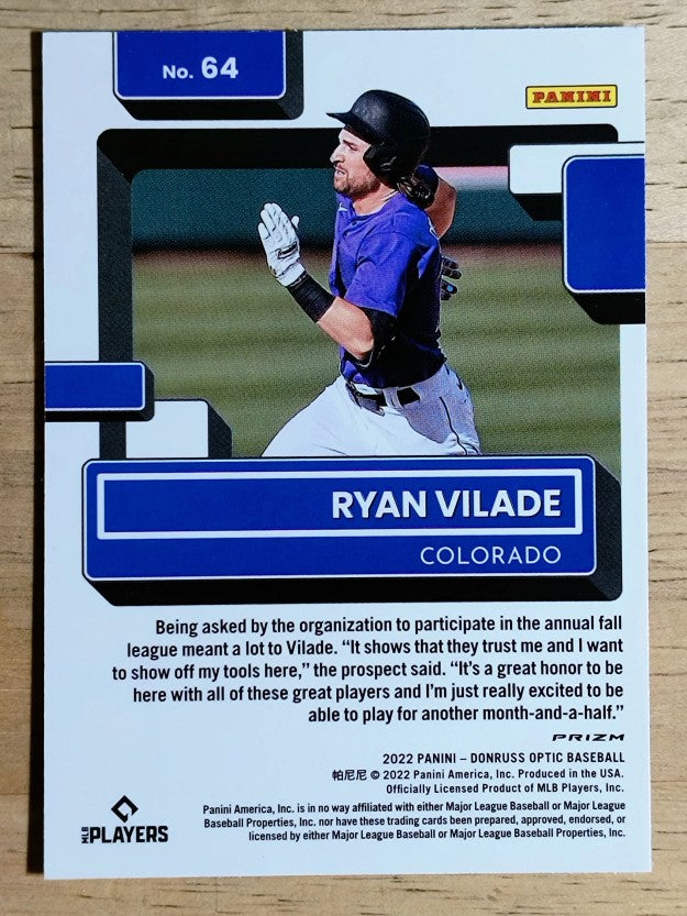 2022 Donruss Optic Holo #64 Ryan Vilade RR