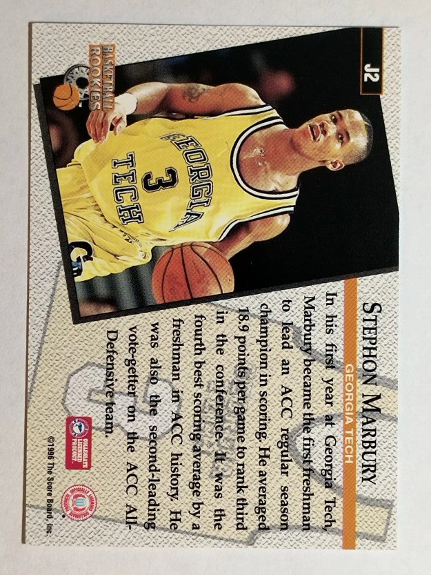 1996 Score Board Rookies College Jerseys #J2 Stephon Marbury