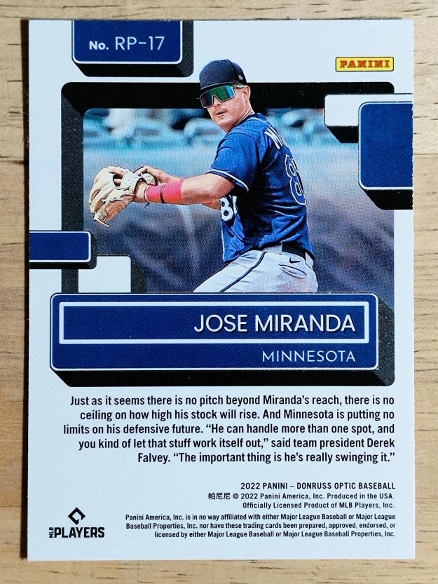 2022 Donruss Optic Rated Prospects #17 Jose Miranda