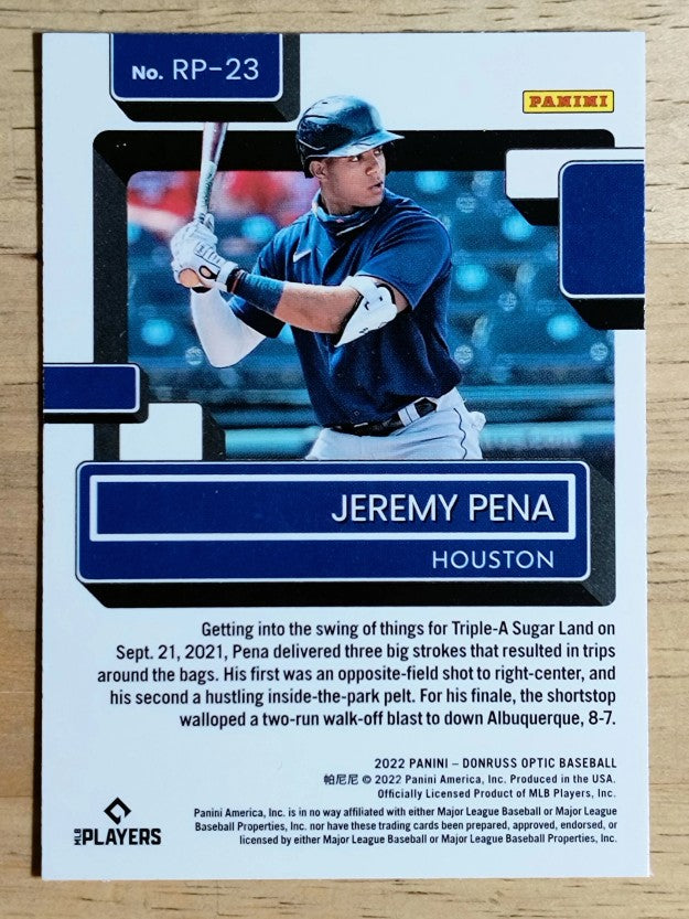 2022 Donruss Optic Rated Prospects #23 Jeremy Pena