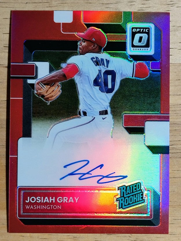 2022 Donruss Optic Rated Rookies Signatures Red #12 Josiah Gray/49